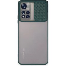 No35 Newface Xiaomi Redmi Note 11 Pro Plus 5g Kılıf Palm Buzlu Kamera Sürgülü Silikon - Yeşil