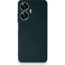 No35 Newface Realme C55 Kılıf First Silikon - Koyu Yeşil