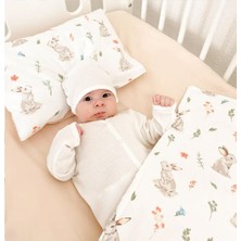 Jaju Baby Tavşanlı Desenli 60x120 - 80x130 - 70x140 cm Uyumlu Pamuklu Bebek Nevresim Takımı