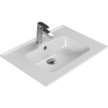 Turkuaz Cerastyle Blue Etajer Uyumlu Beyaz Lavabo 65X47 cm 042100-U