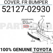 TŞT Toyota Corolla 2016-2018 Ön Tampon Çeki Demir Kapağı (Oem No:  5212702930)