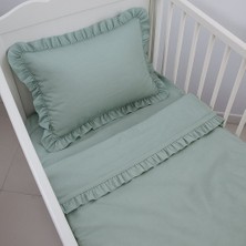 Jaju Baby Çağla Yeşili Bebek Nevresim Takımı – 60X120 | 70X140 | 80X130 Beşik Uyumlu – Fırfırlı Premium Set