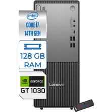 Lenovo Thinkcentre Neo 50T Gen 5  Intel® Core™ İ7-14700 128GB Ddr5 4tb SSD 4GB/GT1030  WIN11HOME Mini Tower Masaüstü Bilgisayar 12UD001UTR21H40+ZETTAUSBBELLEK
