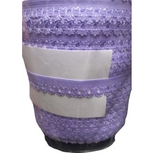 Uravas Store Çamaşır Lastiği Dantelli 1 cm 1 Metre Açık Mor