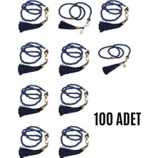 Uravas Store Namaz Tesbihi Vavlı 99'lu Cam Incili Amenerrasulü Dua Kartı Ile Lacivert Renk Hediyelik 10 Adet