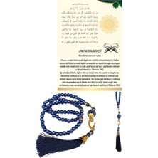 Uravas Store Namaz Tesbihi Vavlı 99'lu Cam Incili Amenerrasulü Dua Kartı Ile Lacivert Renk Hediyelik