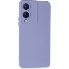 Uravas Store Vivo Y17S Kılıf Nano Içi Kadife Silikon - Lila