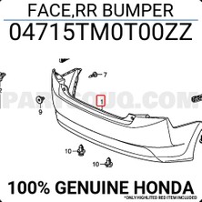TŞT Honda City Arka Tampon 2009-  (Oem No:  04715TM0T00ZZ)