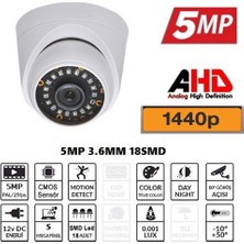 Uravas Store 5mp Ahd Ir Cam 3.6mm 18 Smd LED 1440P Dome Güvenlik Kamerası