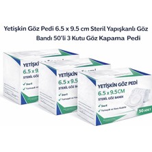 Uravas Store Yetişkin Göz Pedi 6.5 x 9.5 cm Steril Yapışkanlı Göz Bandı 50’li 3 Kutu Göz Kapama Pedi