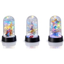 Uravas Store Yılbaşı Temalı Işıklı Dekoratif Cam Fanus