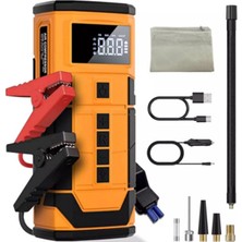 farissu Taşınabilir Araç Akü Takviye Cihazı (Jump Starter) & 150 Psı Dijital Ekranlı Akıllı Hava Kompresörü