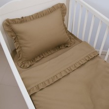 Jaju Baby Kahve Bebek Nevresim Takımı – 60X120 | 70X140 | 80X130 Beşik Uyumlu – Fırfırlı Premium Set
