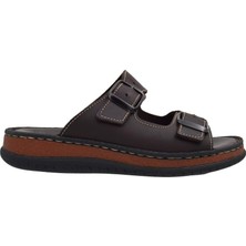 Ortopedia Ayarlanabilir Hakiki Deri Comfort Kadın Terlik 2058 - Kahve