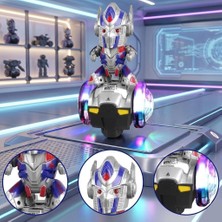 Farbu Oyuncak 4 Fonksiyonlu Sesli Işıklı Müzikli Sensörlü Robot Figürlü 360 Derece Dönen Oyuncak Uzay Aracı