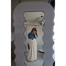 Özge Özgenç Büzgülü Uzun Premium Etek