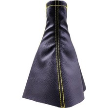 Uravas Store Tüm Araçlara Uyumlu Vites Körüğü Siyah Deri Sarı Dikiş