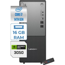 Lenovo Thinkcentre Neo 50T Gen 5  Intel® Core™ İ7-14700 24GB Ddr5 1tb SSD 6GB/RTX3050 WIN11PRO Mini Tower Masaüstü Bilgisayar 12UD001UTR23P08+ZETTAUSBBELLEK