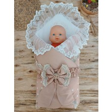 Uravas Store Yenidoğan Pamuk Papatya Desenli Trilüks Unisex Kundak Bebek Battaniyesi