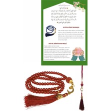 Uravas Store Namaz Tesbihi Vavlı 99'lu Cam Incili Ayet-El Kürsi Dua Kartı Ile Fuşya Renk Hediyelik