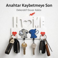 Duvar Anahtar Askılığı | 3D Baskı Sevimli Uzaylı Figürlü Dekoratif Anahtarlık Askısı (4 Askılı)