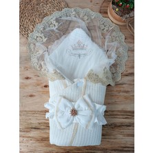 Uravas Store Yenidoğan Tericotton Örgülü Trilüx Bebek Battaniyesi Kundak