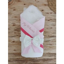 Uravas Store Yenidoğan Bal Peteği My Prince Taç Nakışlı Delüks Kundak Bebek Battaniyesi