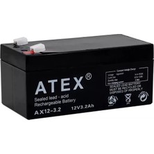 Uravas Store Atex AX12-3.2 12 Volt - 3.2 Amper Bakımsız Kuru Akü (134X70X60 Mm)