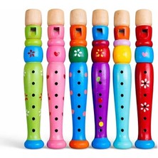 Uravas Store Ahşap Renkli Flüt Küçük - 20 cm Eğitici Çocuk Müzik Aleti Enstrüman