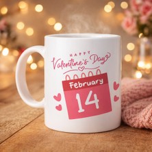 Uravas Store Sevgililer Günü Özel Porselen Kupa – Model 5 - 14 Şubat Temalı Aşk Kupası - Hediye Fikri