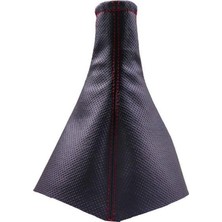 Uravas Store Tüm Araçlara Uyumlu Vites Körüğü Siyah Vinil Kırmızı Dikiş