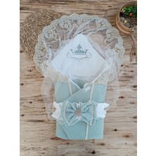 Uravas Store Yenidoğan Tericotton Örgülü Trilüx Bebek Battaniyesi Kundak