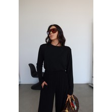 Özge Özgenç Bisiklet Yaka Uzun Kollu Bluz