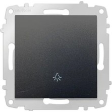 Ovivo Quantum Metalik Siyah Zil Anahtar Çerçevesiz