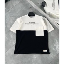 Velmora Fashion Torba Cep Detaylı  Parçalı T-Shirt - Siyah -