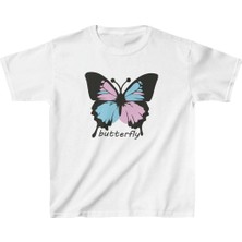 Velmora Fashion Çocuk   Baskılı T-Shirt - Beyaz