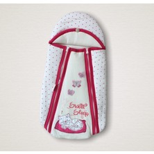 Uravas Store Yenidoğan Sevimli Uykucu Kedi Nakışlı Şapkalı Çift Fermuarlı Kız Bebek Kundak Bebek Battaniyesi