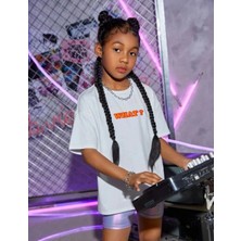 Velmora Fashion Çocuk   Baskılı T-Shirt - Beyaz