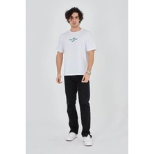 Velmora Fashion Baskılı 24/1 Penye T-Shirt - Beyaz
