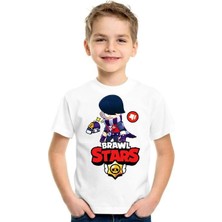 Velmora Fashion Bisiklet Yaka Kısa Kol Baskılı Çocuk T-Shirt - Beyaz