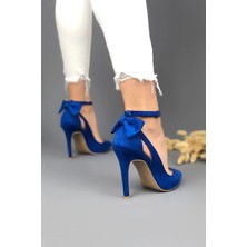 Ayakkabı Ateşi Sax Mavi Papyonlu Kadın Topuklu Ayakkabı & Stiletto Bow