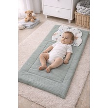 Jaju Baby Yeşil Waffle Kumaş Bebek Alt Açma Minderi ve Yastığı 45×75 cm – Doğal, Yumuşak ve Konforlu