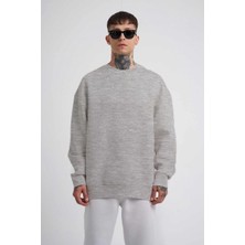Velmora Fashion Biskilet Yaka Üç Iplik Sweatshirt - Gri -