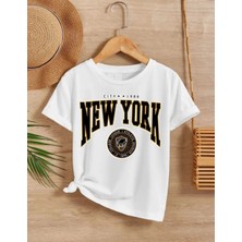 Velmora Fashion Çocuk   Baskılı T-Shirt - Beyaz