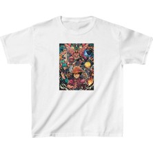 Velmora Fashion Çocuk Baskılı T-Shirt - Beyaz