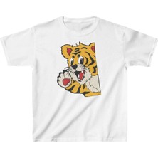 Velmora Fashion Çocuk Baskılı T-Shirt - Beyaz