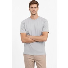 Velmora Fashion Erkek Bisiklet Yaka Yazlık Kısa Kol Düz Tişört Regular Kalıp T-Shirt - Gri