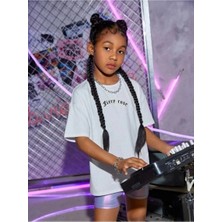 Velmora Fashion Çocuk   Baskılı T-Shirt - Beyaz