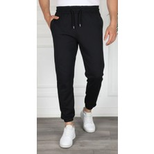 Velmora Fashion Erkek Jogger Eşofman Altı Cepli, Paça Lastikli , Spor Pantolon - Siyah