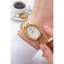 Lee Cooper Çelik Kordon 2 Yıl Garantili 3 Atm Suya Dayanıklı Kadın Kol Saati+Bileklik F.G8319.M220